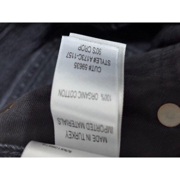 AGOLDE Jeans Womens Sz 25 90's Crop High Rise Black Distressed Denim Pants - Picture 7 of 10